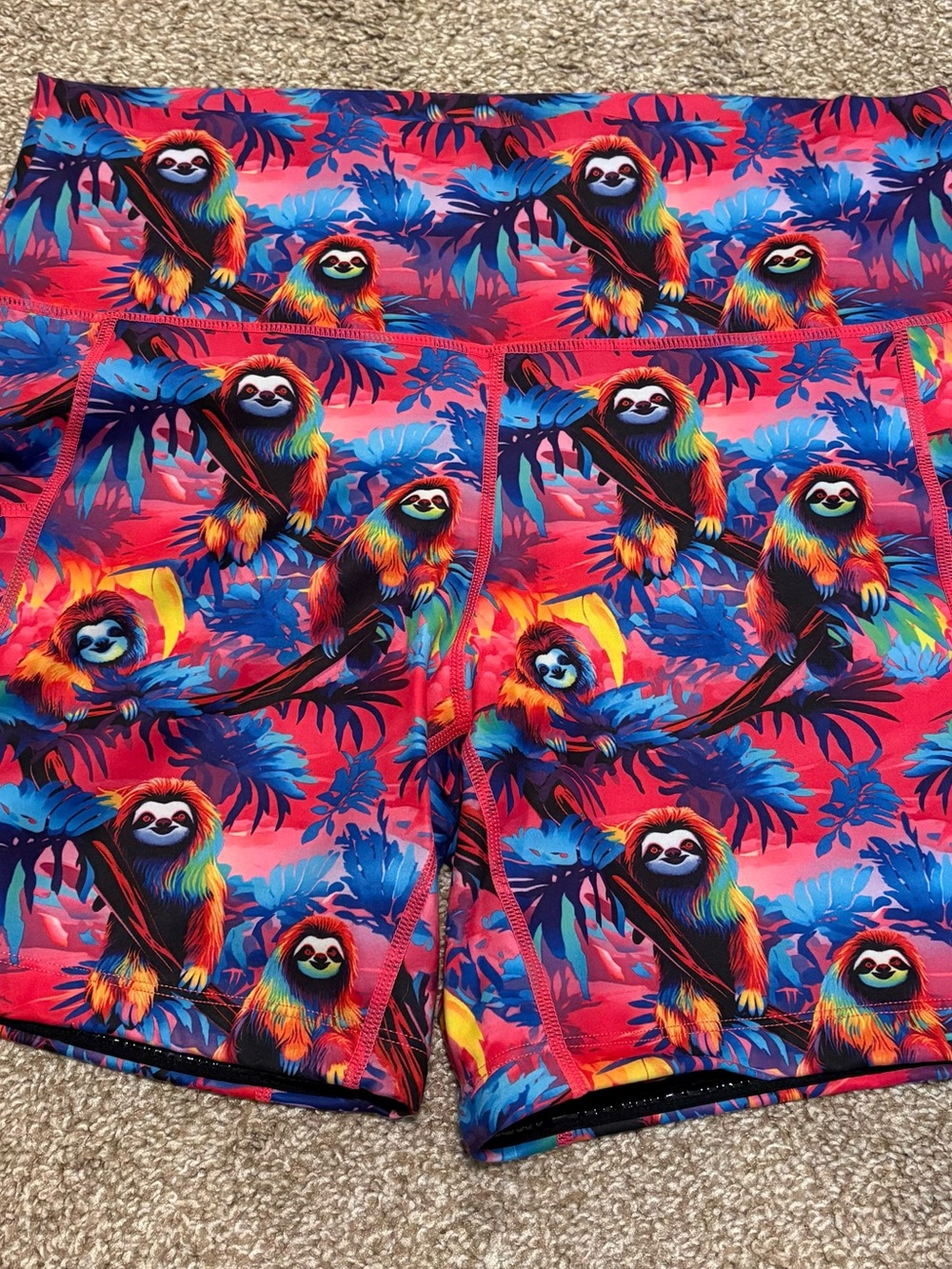 Constantly Varied Gear Neon Rainbow Sloth Print Shorts